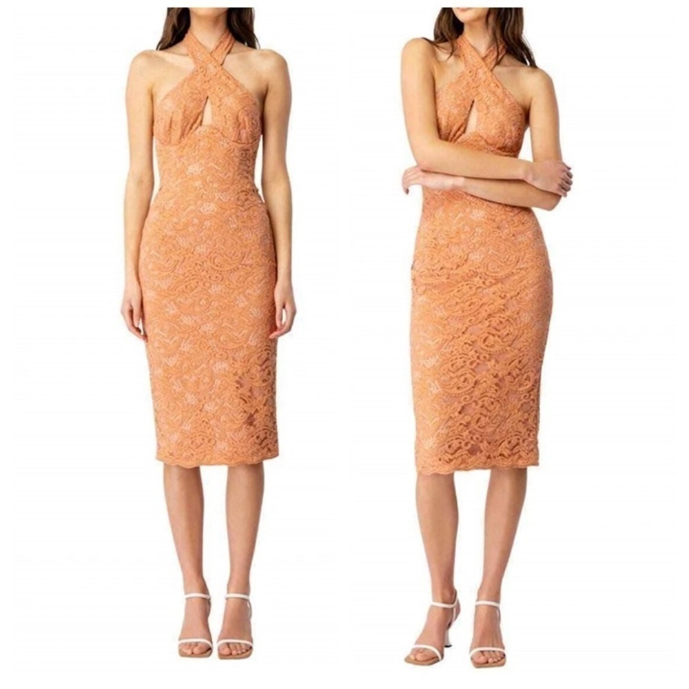 Bardot Riveria Corset Dress In Rust